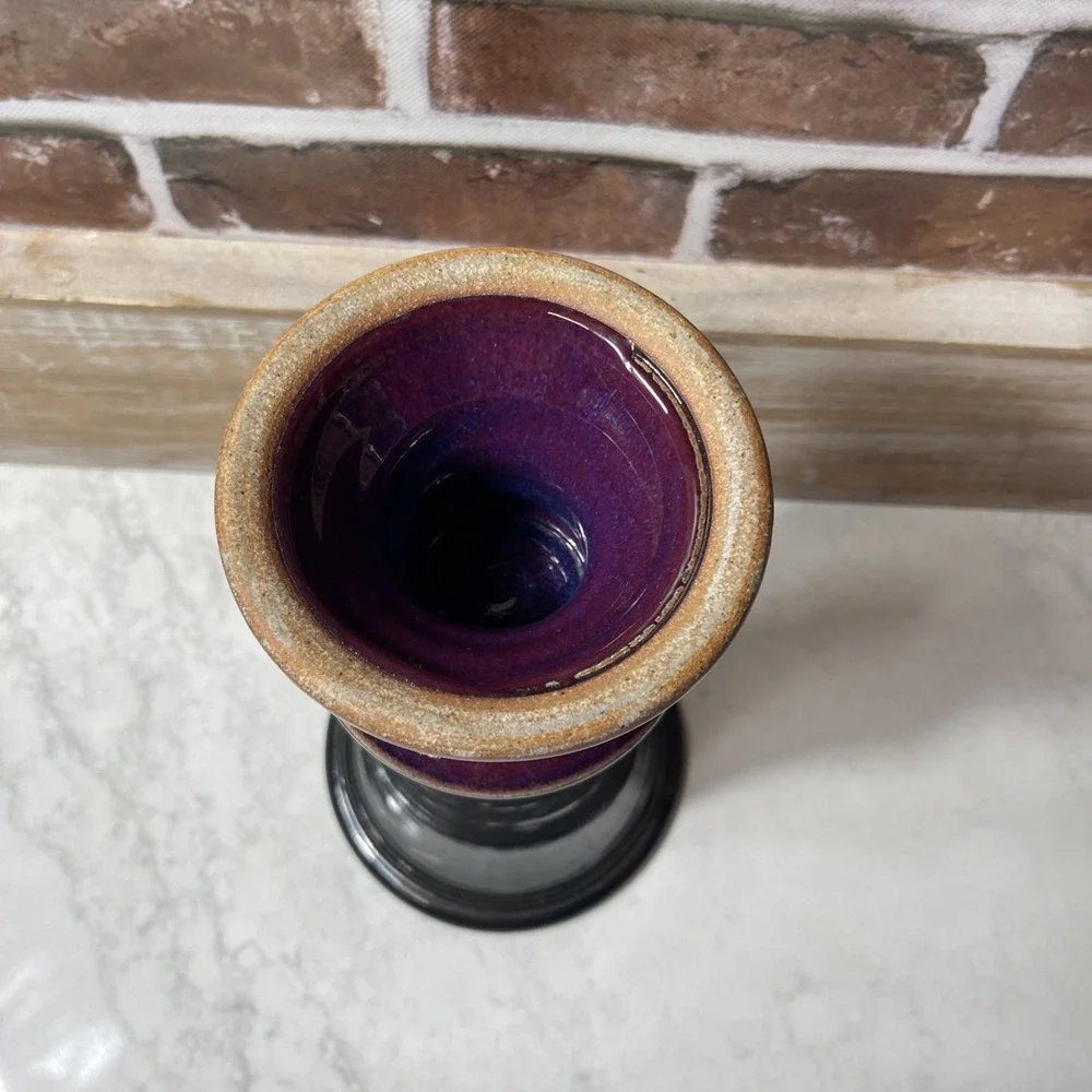 Art Pottery Purple Blue Glaze Large 12